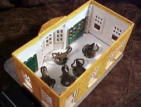 Remove the top locking lugs and fill the back of the upper alcove